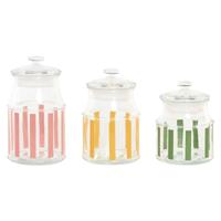 Set van 3 Potjes Home ESPRIT Multicolour Strepen Modern 1 L 1,2 L 3 Onderdelen