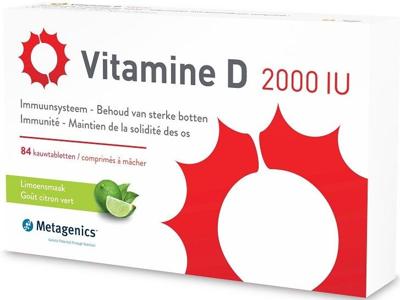 Metagenics Vitamine D 2000iu Kauwtabletten Limoensmaak 84Tabletten Metagenics Vitamine D 2000iu Kauwtabletten Limoensmaak 84Tabletten