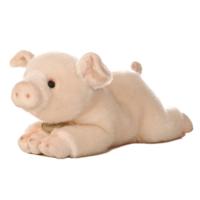Aurora Pluche varken - boerderij dieren knuffel - roze - 28 cm - varkens knuffel