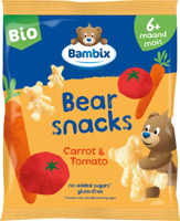 Bambix Bearsnacks Wortel & Tomaat 6M+ Bio Bambix Bearsnacks Wortel & Tomaat 6M+ Bio