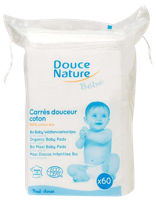 Baby wattenvierkantjes bio 60 Stuks