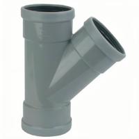 Wavin PVC T-Stuk 45° Manchetverbinding Grijs - 125mm 3x Mof voor Riolering