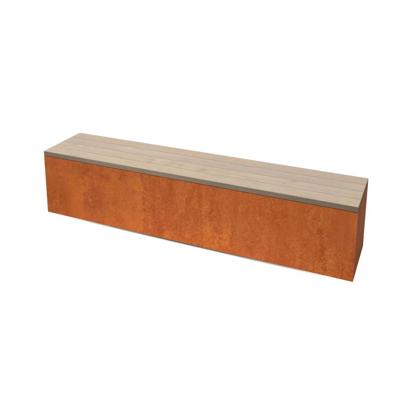 Geroba Geroba Modena C3 zitbank 2000x400x420 mm - cortenstaal/hardhout