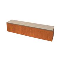 Geroba Geroba Modena C3 zitbank 2000x400x420 mm - cortenstaal/hardhout