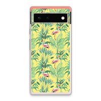 Flamingo party: Google Pixel 6 Transparant Hoesje