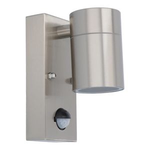 HOFTRONIC™ Mason wandlamp - RVS - Bewegingsmelder en schemerschakelaar - IP44 spatwaterdicht - Spotlight voor binnen en buiten - Exclusief GU10 lichtbron