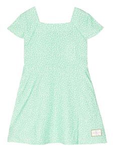 Calvin Klein Kids robe fleurie à patch logo - Vert