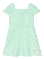 Calvin Klein Kids robe fleurie à patch logo - Vert