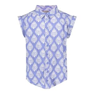 Geisha Meisjes blouse print - blauw/off wit