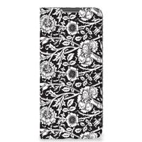 OPPO A96 | A76 Smart Cover Black Flowers - thumbnail