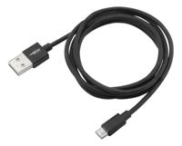 Ansmann USB-kabel USB 2.0 USB-A stekker, USB-micro-B stekker 1.20 m Zwart Aluminium-stekker, TPE-mantel 1700-0076