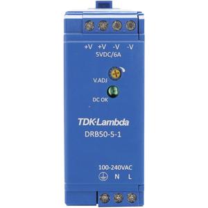 TDK-Lambda DRB50-5-1 DIN-rail netvoeding 5 V/DC 2.5 A 30 W Aantal uitgangen: 1 x Inhoud: 1 stuk(s)