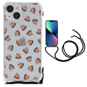 Doorzichtige Silicone Hoesje voor iPhone 14 Plus Poep Emojis