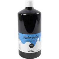 Creativ Company Tempera verf mat, zwart, 1000 ml/ 1 fles