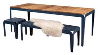 Bended table wood Weltevree- donkerblauw