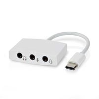 Nedis USB-C Adapter | USB 2.0 | USB-C Male | 3,5 mm Female | 0.10 m | Rond | Vernikkeld | ABS / PVC | Wit | Doos - CCGB65900WT01