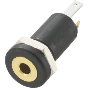 TRU COMPONENTS 1572251 Jackplug 2.5 mm Bus, inbouw verticaal Aantal polen: 3 Stereo Zwart 1 stuk(s)