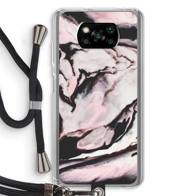 Roze stroom: Xiaomi Poco X3 Pro Transparant Hoesje met koord