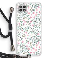 Sierlijke bloemen: Samsung Galaxy A22 4G Transparant Hoesje met koord