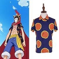 One Piece Aap D. Luffy Blouse / overhemd Anime Cartoon Anime 3D Grafisch Street Style Voor Voor heren Volwassenen Back To School 3D afdrukken Lightinthebox