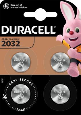 4 Duracell CR2032 knoopcel batterijen