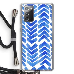 Blauwe pijlen: Samsung Galaxy Note 20 / Note 20 5G Transparant Hoesje met koord