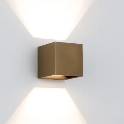 Shift Up en Down Muurlamp Brons kubus met LED