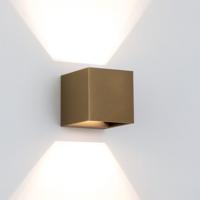 Shift Up en Down Muurlamp Brons kubus met LED