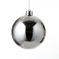 1x Grote kunststof decoratie kerstbal zilver 25 cm   -