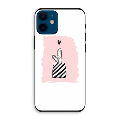 Zwart-wit cactus: iPhone 12 mini Biologisch afbreekbaar hoesje