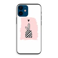 Zwart-wit cactus: iPhone 12 mini Biologisch afbreekbaar hoesje