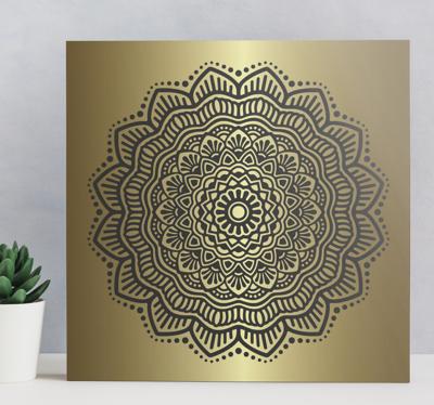 Canvas schilderij Mandala in goud en zwart