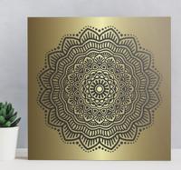 Canvas schilderij Mandala in goud en zwart