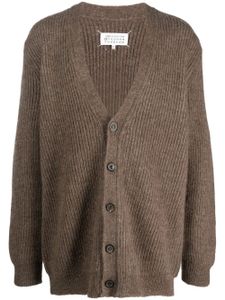 Maison Margiela cardigan en alpaga mélangé à col v - Marron