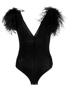 PINKO body bordé de plumes - Noir