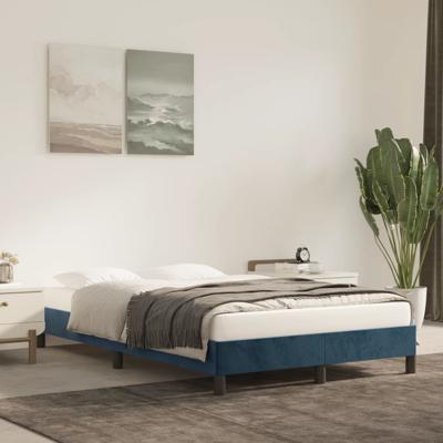 Bedframe zonder matras 120x190 cm fluweel donkerblauw