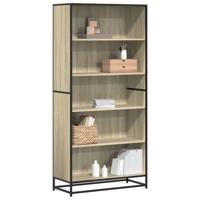 Boekenkast 80,5x35x170,5 cm bewerkt hout sonoma eikenkleurig