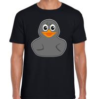 Verkleed T-shirt heren - eend - zwart - Carnaval/themafeest