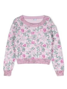 Chiara Ferragni Kids sweat en coton à imprimé Eyelike - Rose