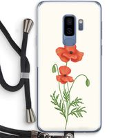 Red poppy: Samsung Galaxy S9 Plus Transparant Hoesje met koord