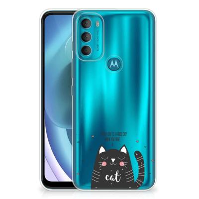 Motorola Moto G71 5G Telefoonhoesje met Naam Cat Good Day Motorola Moto G71 5G Telefoonhoesje met Naam Cat Good Day