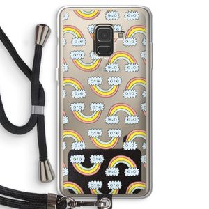Regenboog: Samsung Galaxy A8 (2018) Transparant Hoesje met koord