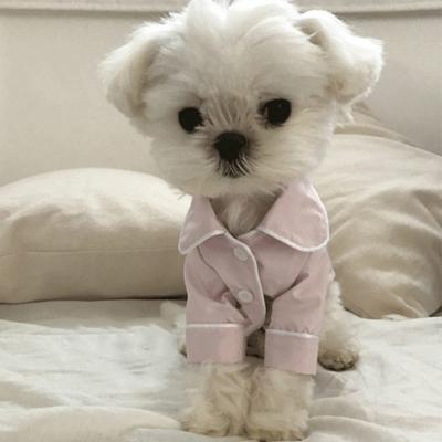 Hond kleren huisdier pyjama hond simulatie zijde pyjama maat: S (roze)