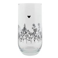 Clayre & Eef Waterglas 280 ml Glas Bloemen Drinkbeker