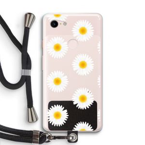Margrietjes: Pixel 3 XL Transparant Hoesje met koord