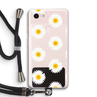 Margrietjes: Pixel 3 XL Transparant Hoesje met koord