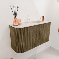 Toiletmeubel Mondiaz Joya Dlux | 71.6 cm | Meubelkleur Dusk | Faye wastafel Meli Wasbak Rechts | 1 kraangat