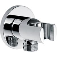Wiesbaden Wand Aansluitbocht met Handdouchehouder - Chroom - 1/2 Inch