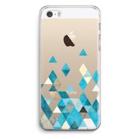 Gekleurde driehoekjes blauw: iPhone 5 / 5S / SE Transparant Hoesje