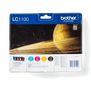 Brother LC1100VALBP inktcartridge 4 stuk(s) Origineel Zwart, Cyaan, Magenta, Geel